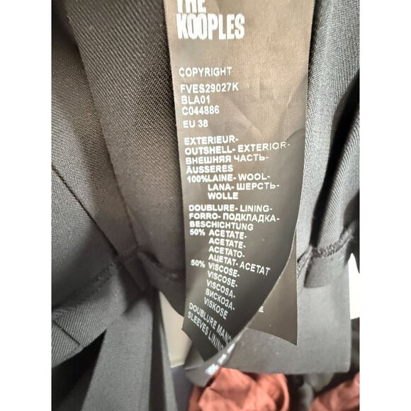 NWT The Kooples Womens Black Cropped Double-Breasted Pleated Blazer EU 38/US 6 - Picture 10 of 14